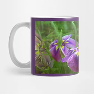 Purple Irises in Motion Mug